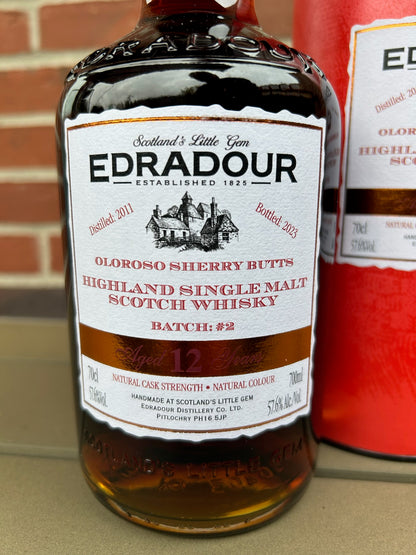 Edradour 12 år 57,6% 2011/2023 Oloroso Sherry Butt Batch No. 2 Highland