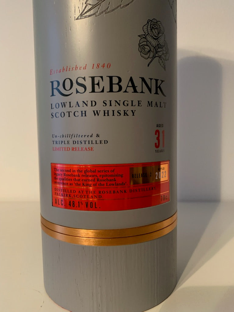 Rosebank 31 år Lowland Single Malt Scotch Whisky, Release Two 48.1% / 70 CL.
