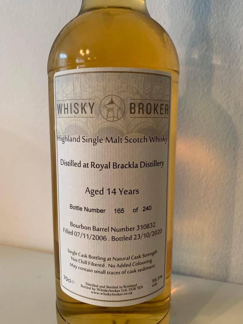 Royal Brackla 14 år 58,5% Cask No. 310832 whisky By Rauff & Fagerberg 