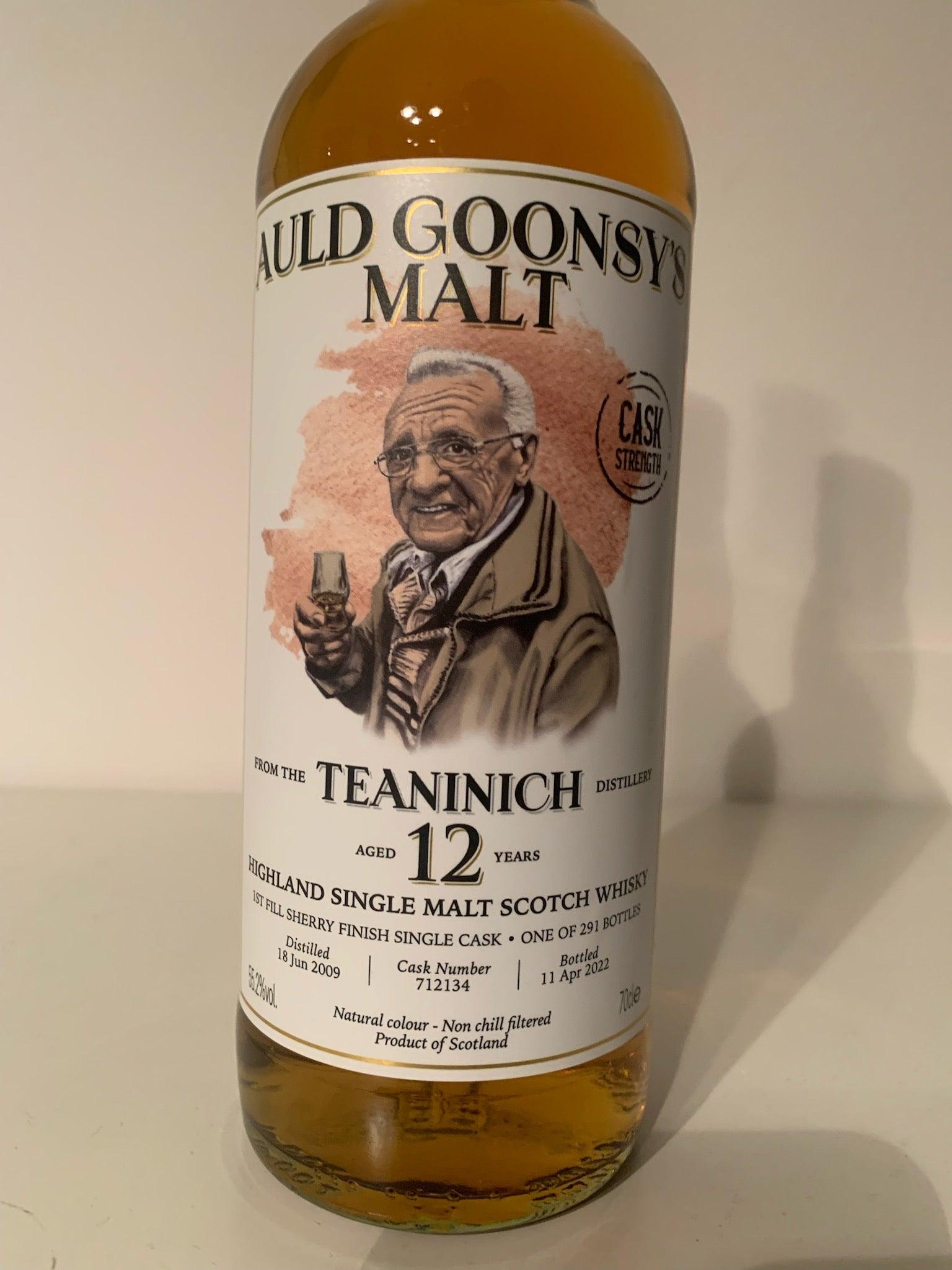 Teaninich 12 år 55.1% Finished in a 1st Fill Sherry Hogshead,